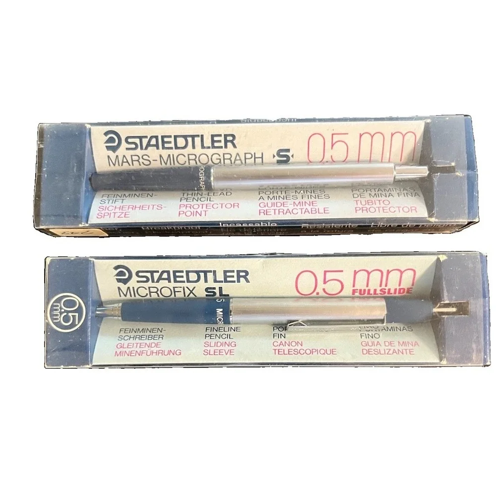 4 Staedtler 0.5 & 0.7 Mechanical Micro Pencils (1) 77210 (1) 772 15N (2) 775 07